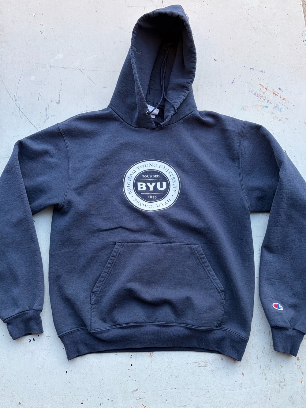 Men's Champion Sweatshirt Blue BYU S College Active Gym NCAA‎ Brigham Utah Young